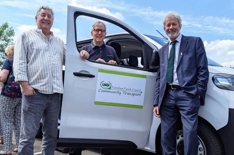 Councillor Michael Swambo (Tidenham Parish Council), Councillor Jan Koning (Chairman, Tidenham Parish Council) and Councillor Chris McFarling (Cabinet Member for Climate Emergency, Forest of Dean District Council). 