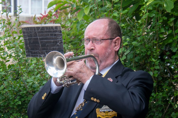 The bugler sounding Last Post at Lydney.