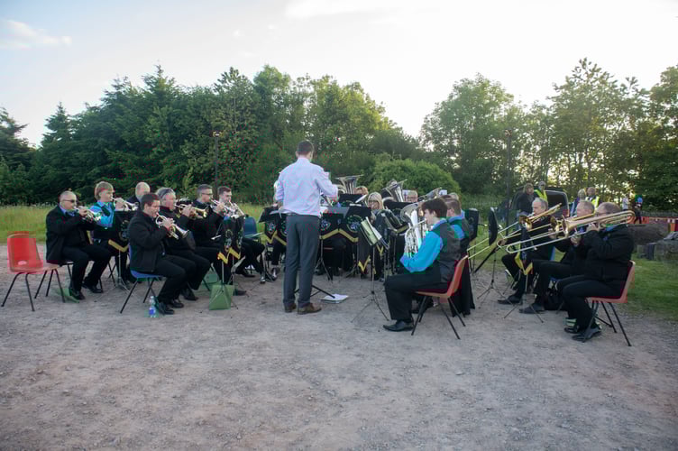 The AW Parker Band playing after the flag raising at Ruardean.