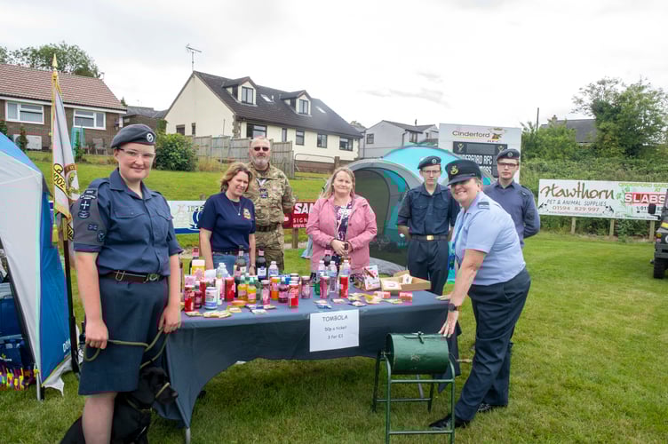 Ross Air Cadets with their tombola