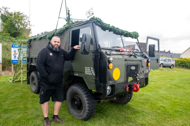 Billy Archer with his Landrover 101.