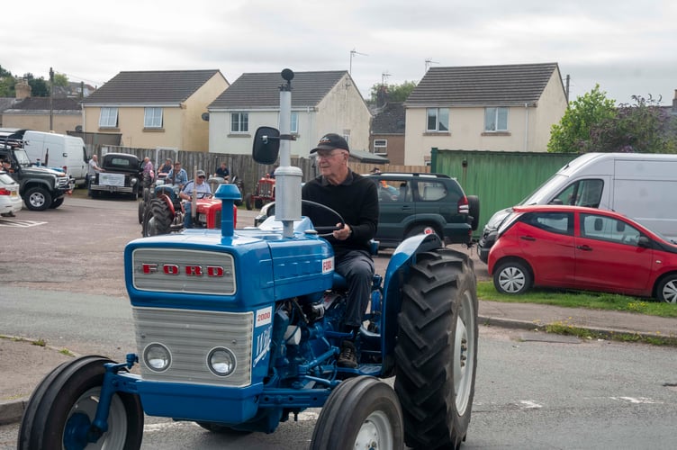 Roger Jackson at the wheel of his Ford.