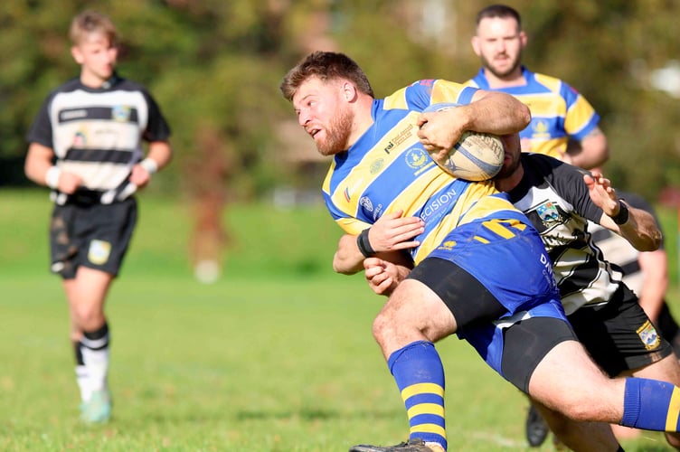 Joe Impey crosses for Monmouth Druids' bonus point try