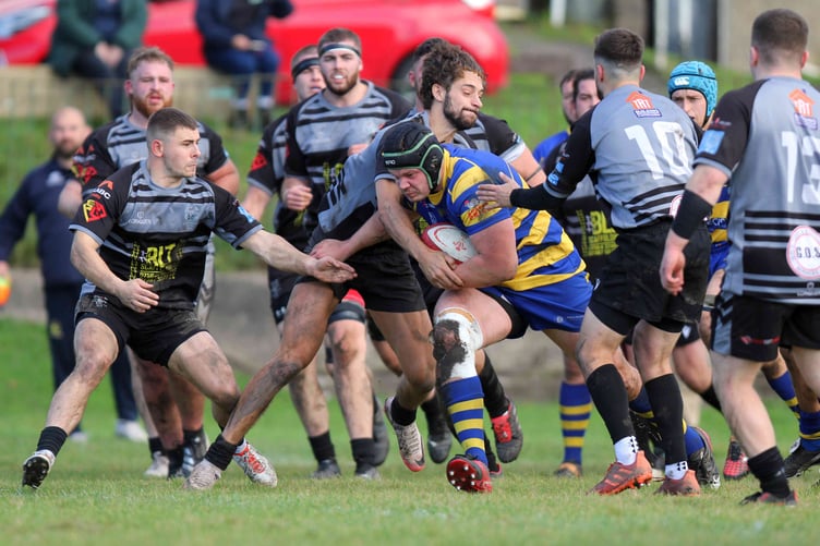 Shaun Hobbs powers over for his try