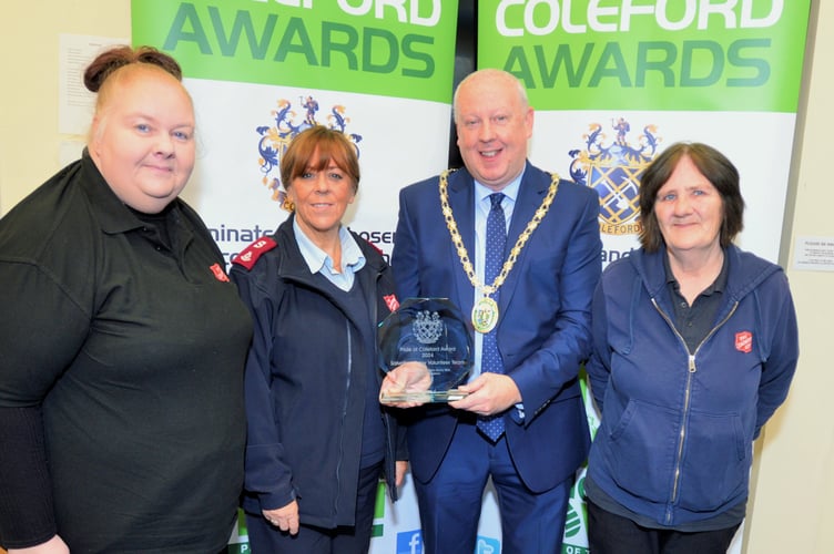 Diane Glass, Major Vivienne Prescott and Margaret Brownlie of the Salvation Army.