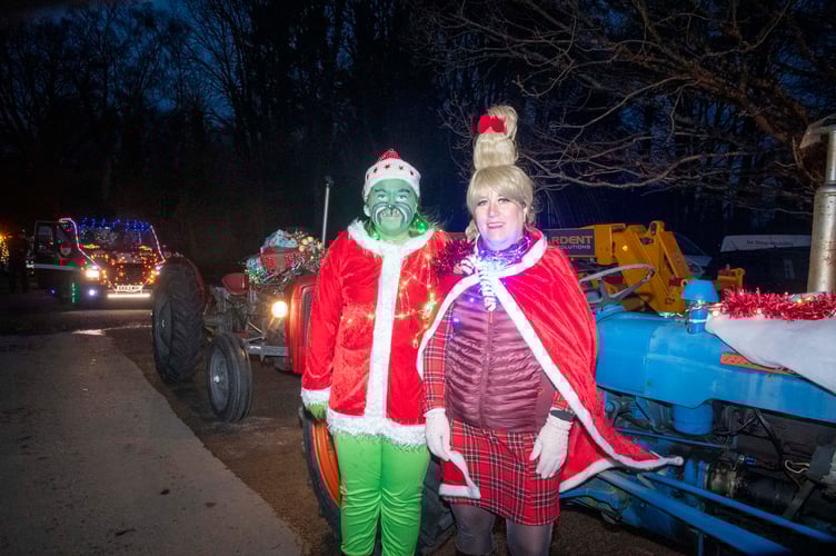 Cerys Pickett as The Grinch and her mum Kath Pickett as Cindy Lou Who from The Grinch story.