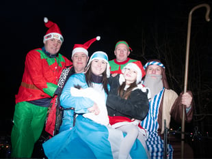 Decorated vehicles on Berry Hill parade