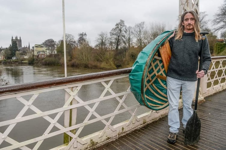 Pete Redding no longer feels comfortable paddling his coracle on the Wye