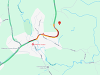 LIVE: Main road blocked by two vehicle collision