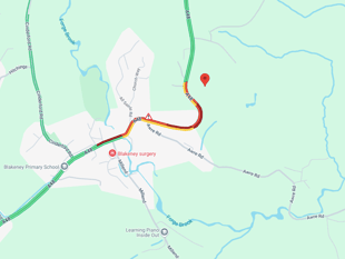 LIVE: Main road blocked by two vehicle collision
