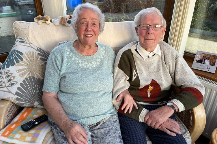 Margaret and Graham Taswell share a happy smile celebrating being married for 75 years. 