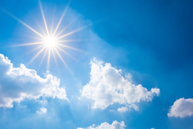 Warm sun today with thunder nearby patchy rain tomorrow
