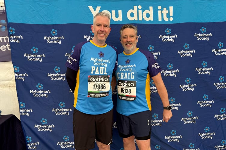 Paul Simpson with his friend Craig helped raise £700 for charity by completing the Bath half