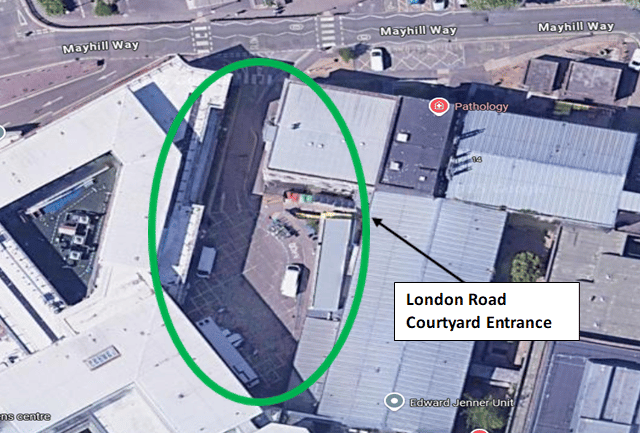 Hospital entrance closure for MRI project