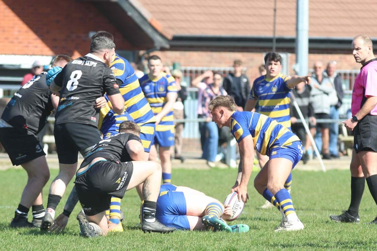 Ollie Scriven looks for a gap