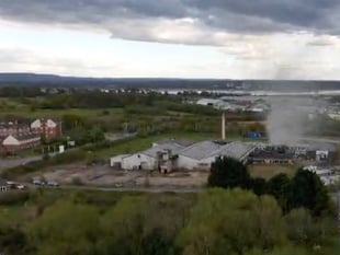 VIDEO: Smoke coming from former foundry in Lydney.