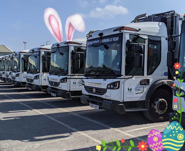 Bin collections as normal over Easter holidays says council
