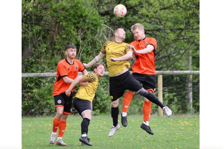 Heads you win - midweek goalmouth action from Clydach Wasps v Monmouth Town