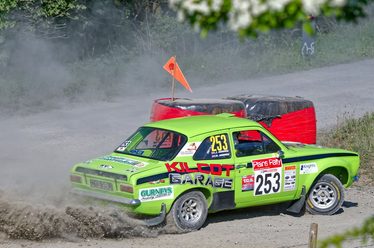 Jeremy Harris and and daughter Alex in the Ford Escort Mk1
