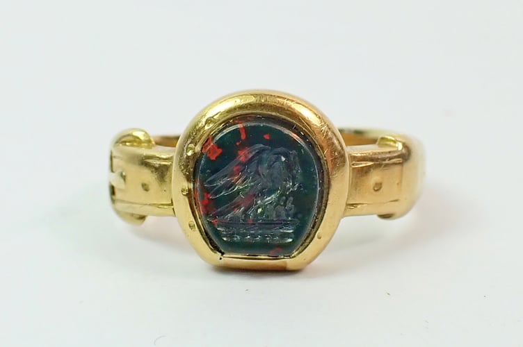 Georgian Bloodstone Cameo Ring