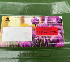 Forest council aware of garden waste stickers fading