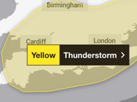 Forest of Dean to expect thunderstorm tomorrow