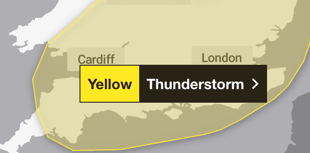 Forest of Dean to expect thunderstorm tomorrow