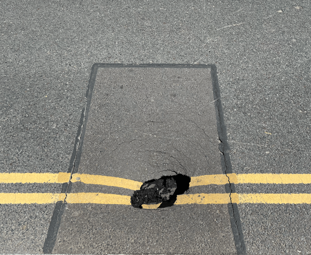 Dangerous hole on Monnow Street