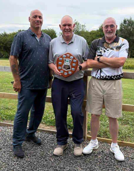 Pat Simcoe, Keith Bell and Phil Golden with the Armed Forces Trophy.