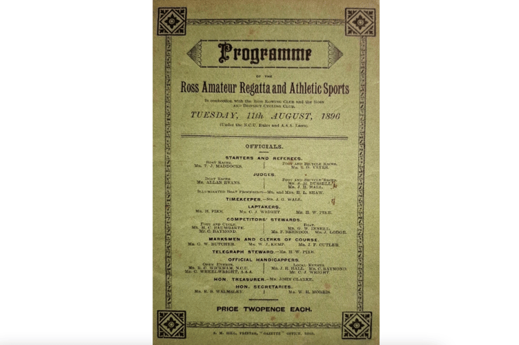 A poster for the 1896 Ross Regatta