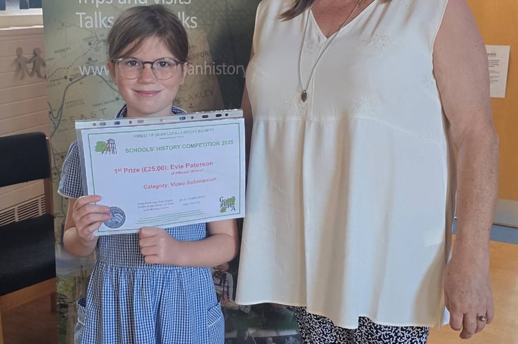 Video category winner Evie Paterson with Sue Newton.