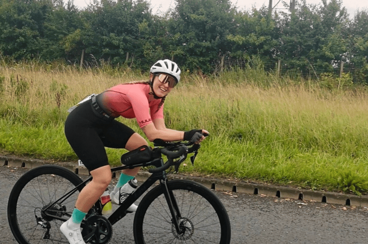There were miles and smiles from Lowri Bennett in her triathlon