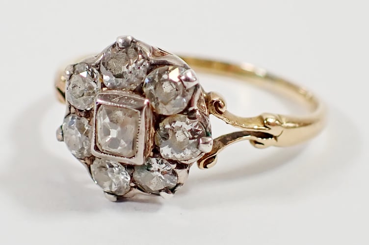 Antique diamond cluster ring