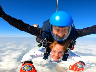 Karen raises £830 from 14,000ft skydive