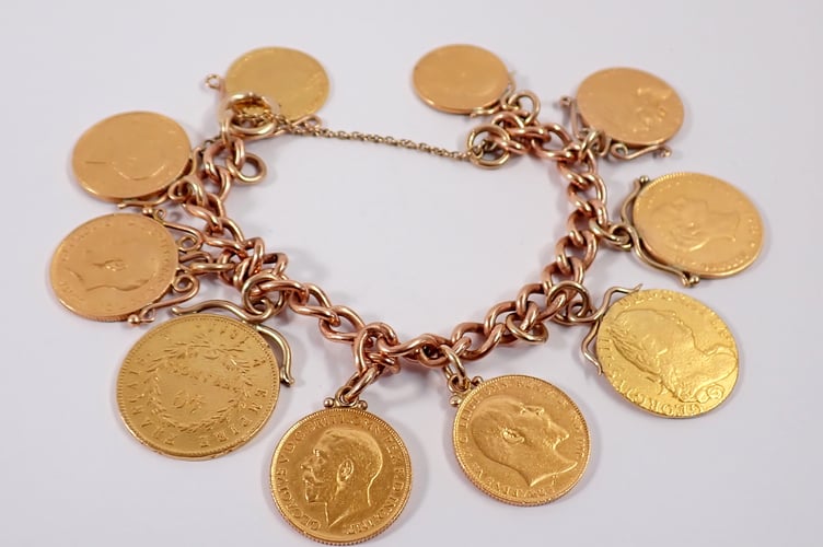 Gold Coin Set Bracelet