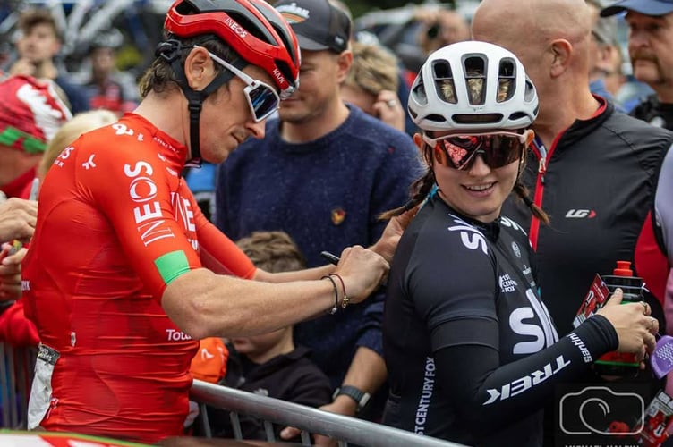 A fan's dream is answered, as Geraint signs her cycling top
