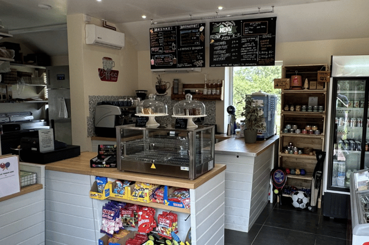 The café and reception where visitors are greeted and can enjoy breakfast baps or coffee.