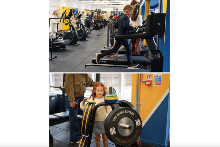 Guests try out the facilities at the Eddie Butler Sports Centre of Excellence