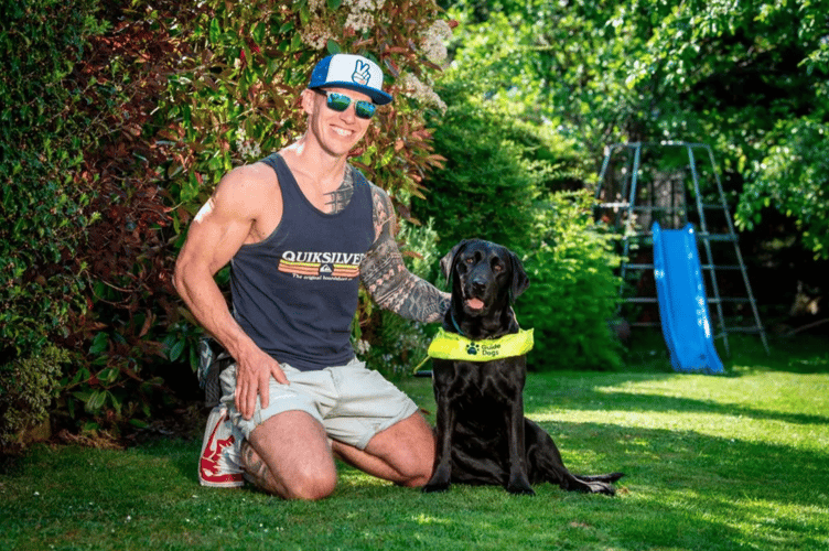 Mark Long and his guide dog 