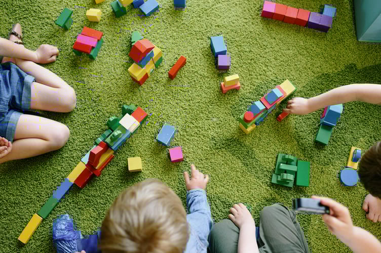 Children playing stock image
