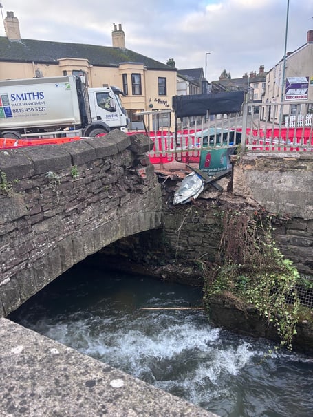 The Newerne Street bridge was badly damaged in the crash