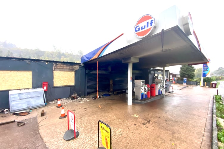 The shop at the Bishopswood petrol station was gutted by fire