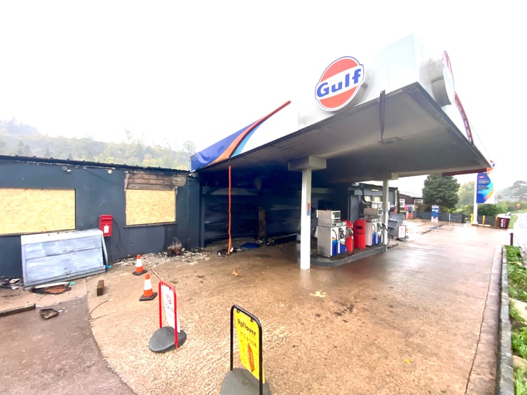 The shop at the Bishopswood petrol station was gutted by fire