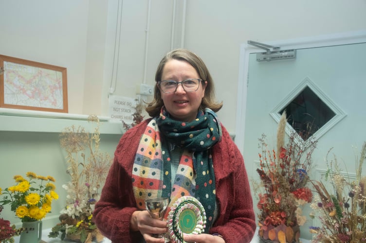 Amanda Newhouse won the Alwyn Page Trophy for best floral arrangement with her first entry.