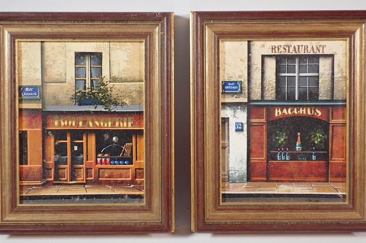 Thomas Pradzynski - pair of oils on canvas French shop fronts,