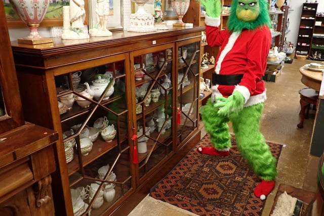 The Grinch pays a pre Christmas sale visit to Smiths