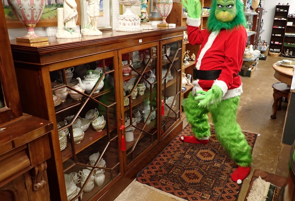 The Grinch pays a pre Christmas sale visit to Smiths