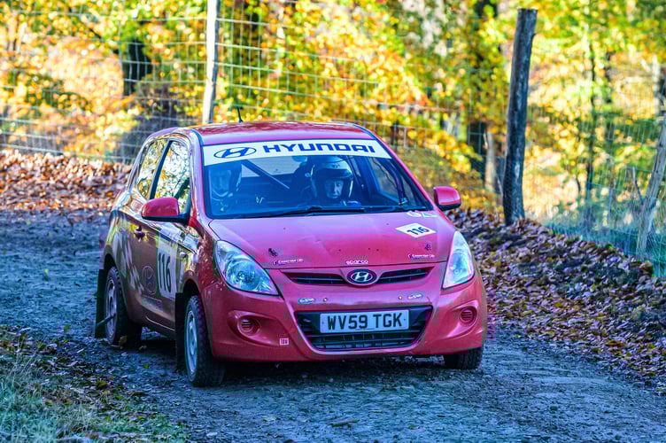 Jamie Bennett, in his first rally, with Elwyn Manuel. Picture: Paul Mitchell Photography.