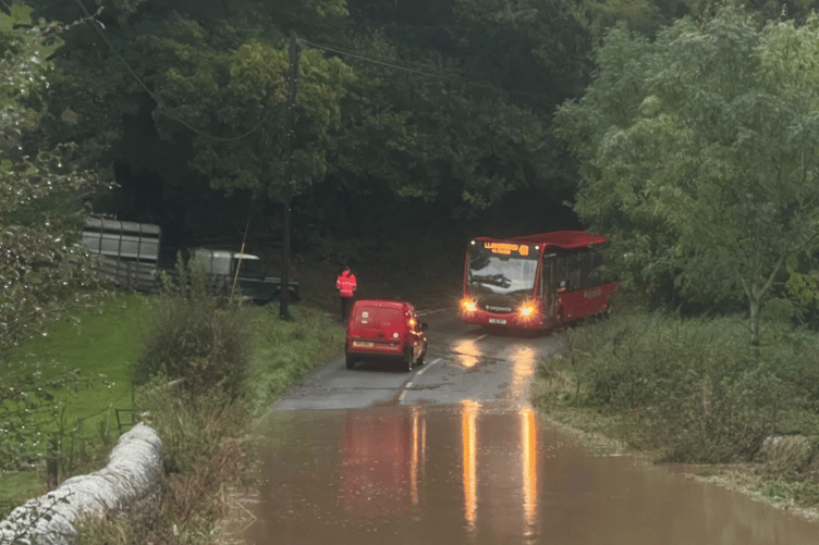 Drivers are urged to take care on wet and slippery roads.