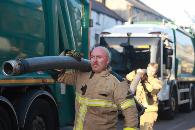 Firefighters from all over South Wales assist with clearup